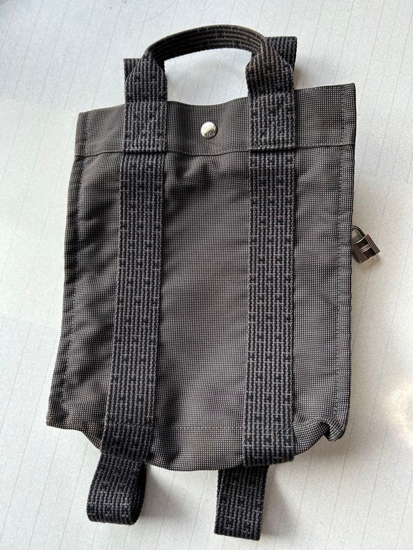 HERMES エルメスエールライン アド MMリックサック バッグ2Wayグレー