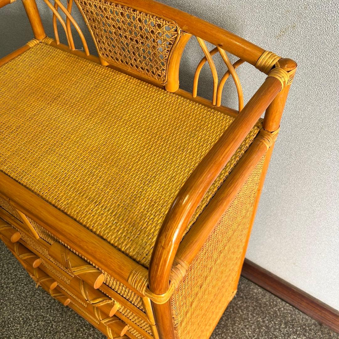 【美品】ラタンチェストキャビネット
