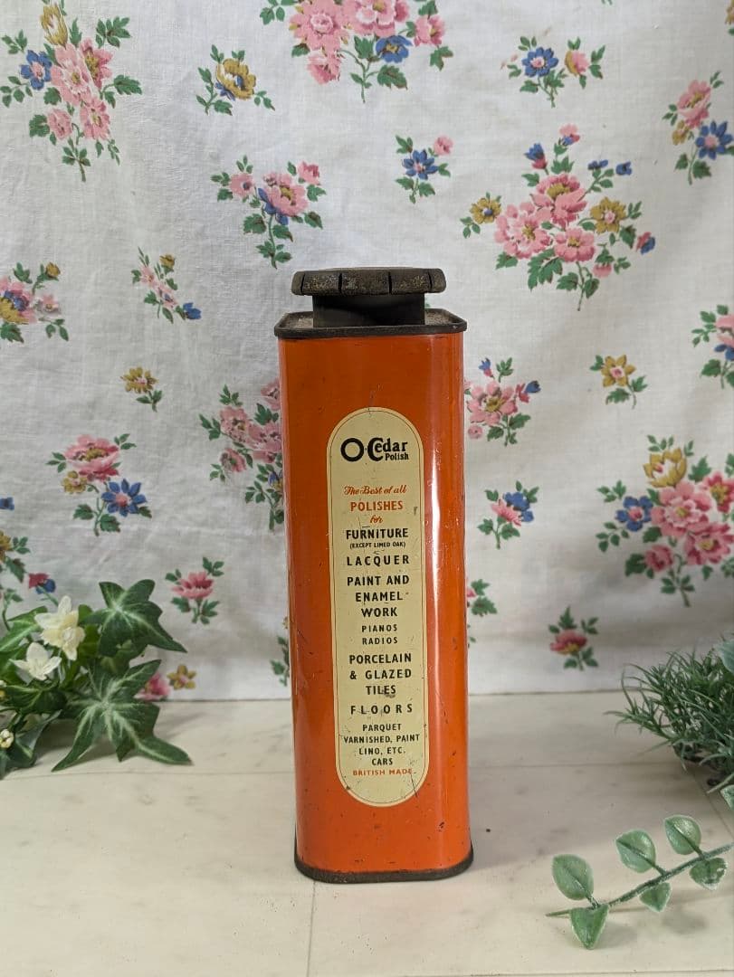 希少 イギリス アンティーク O-Cedar ポリッシュの缶