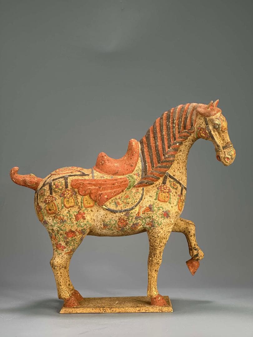 UM14 中国美術　銅製　馬像置物　仿漢陶器銅馬像　時代物　唐物