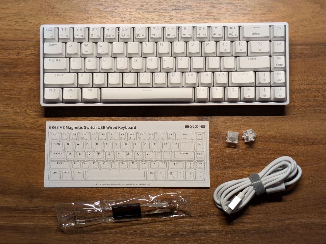 Skyloong GK68RE 磁気スイッチ ゲーミングキーボード 白