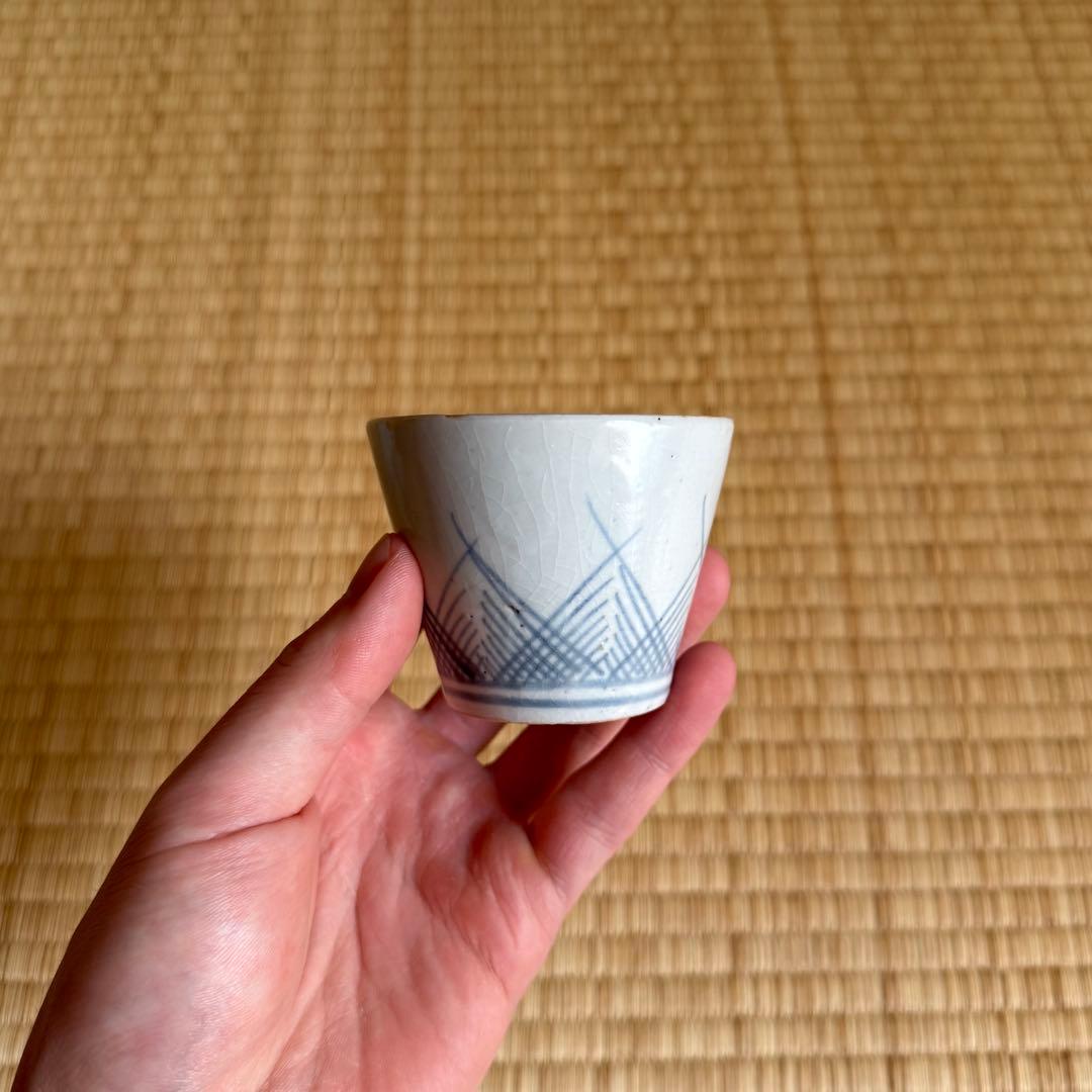 古伊万里 染付 檜垣文 蕎麦猪口 江戸時代 古波佐見 古瀬戸 古美術 骨董 民藝