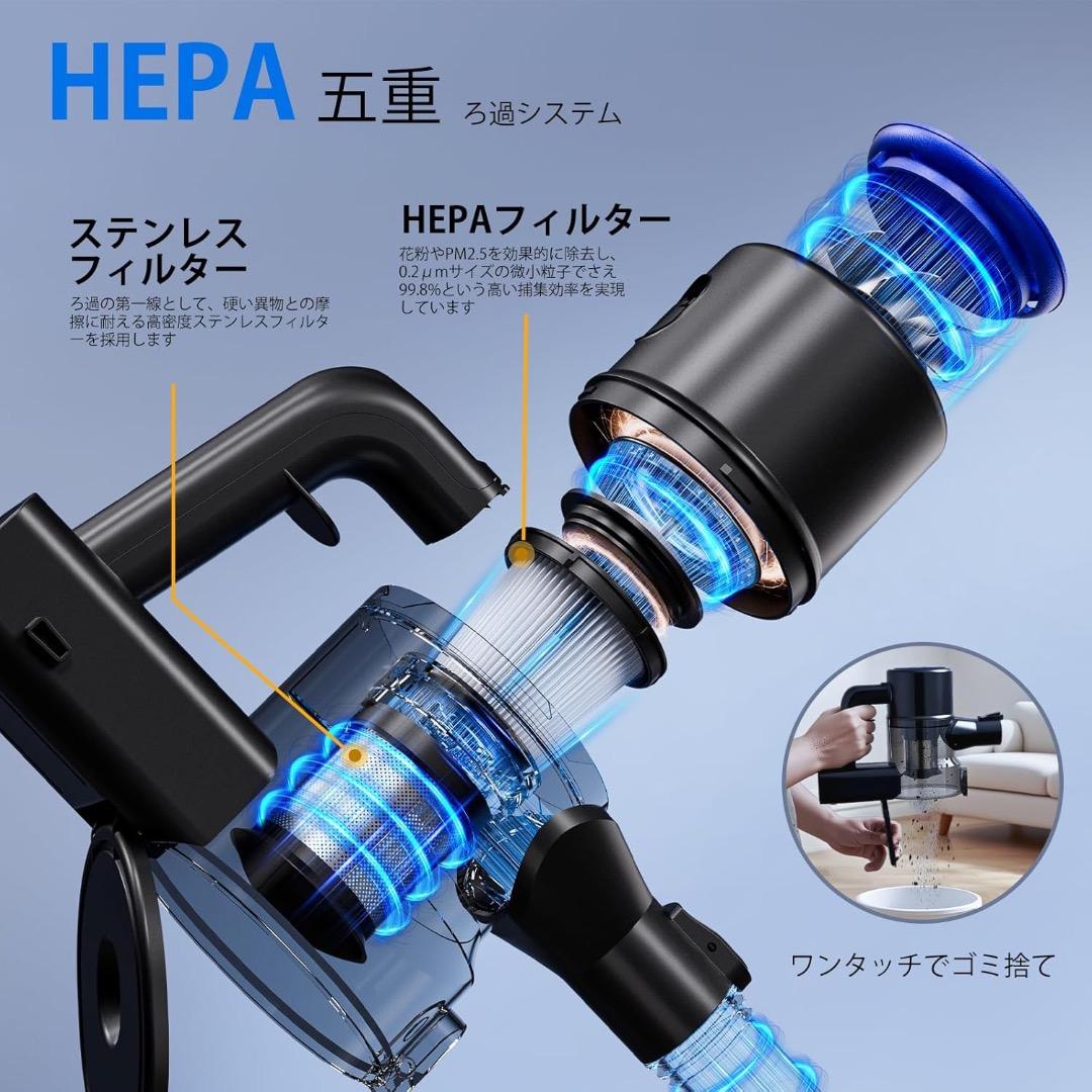 掃除機 コードレス【2026革新版！衝撃の45000pa超強力吸引&革命的な軽さ