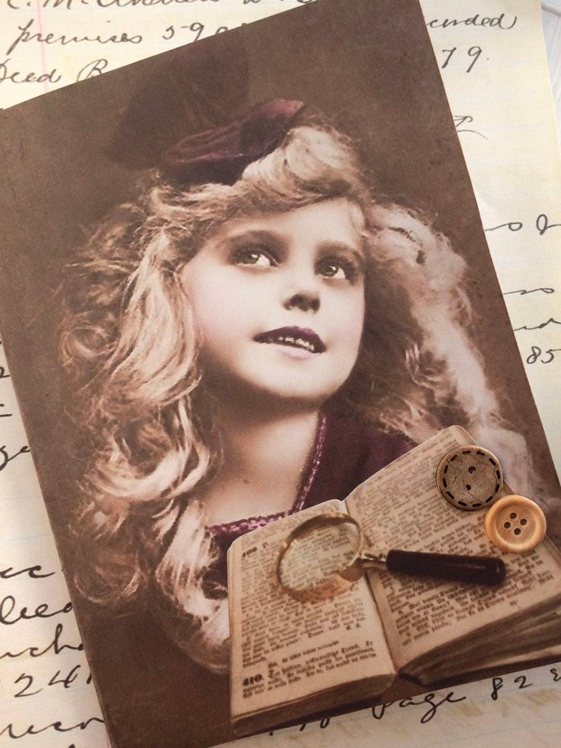 ✧1点物✧ステキな紙モノ✧二つ折りファイル✧vintage victorian✧
