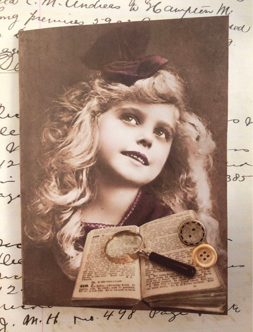 ✧1点物✧ステキな紙モノ✧二つ折りファイル✧vintage victorian✧