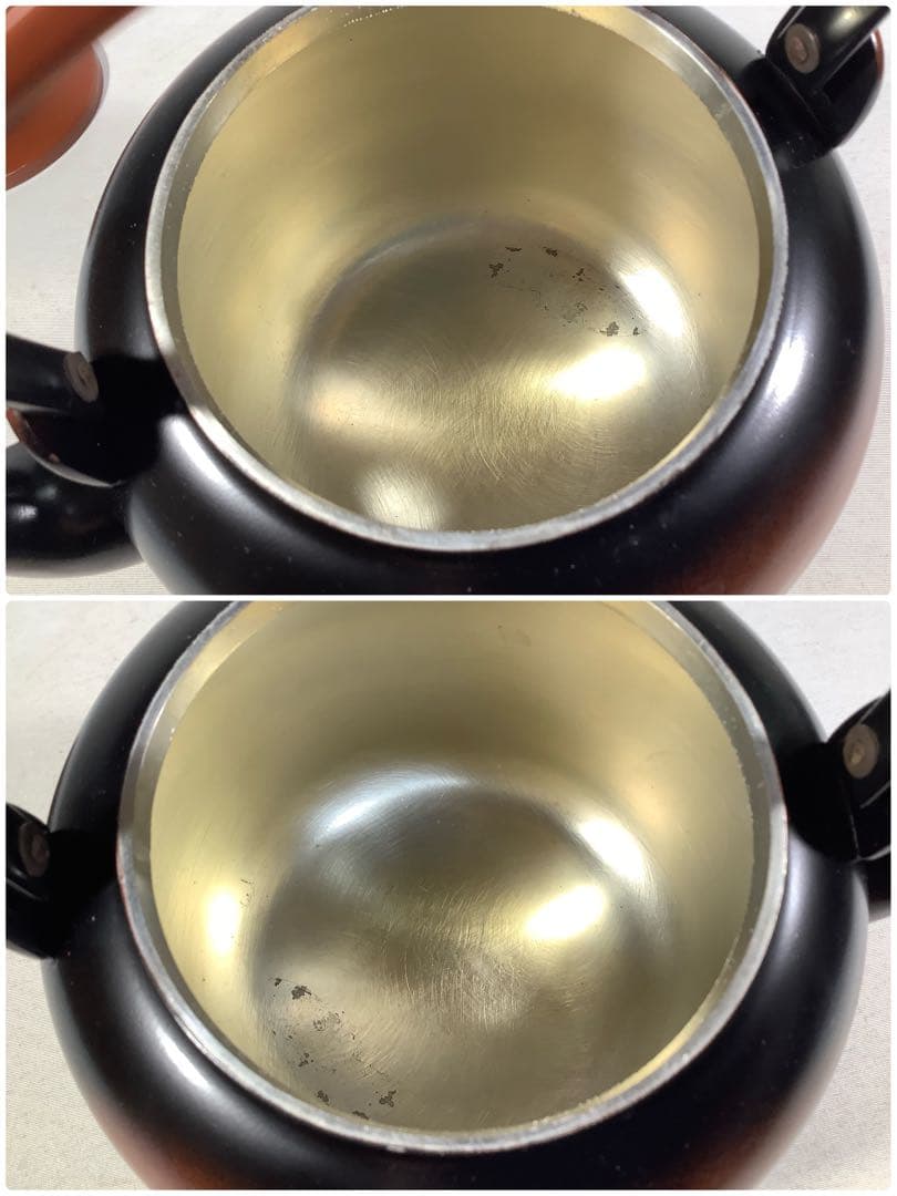 銅製　水注　腰黒水注　口蓋付　茶道具