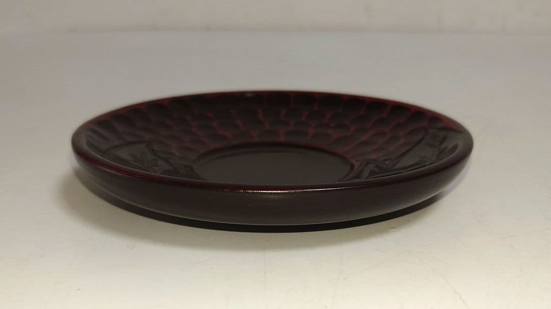 鎌倉彫 木製ベリーセット漆器 牡丹 お盆 トレー トレイ コースタープラスチック