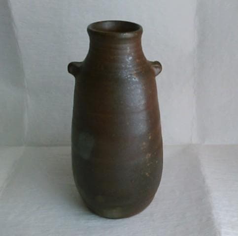 茶道具　耳付き花入　備前焼　松園窯　加藤逸郎