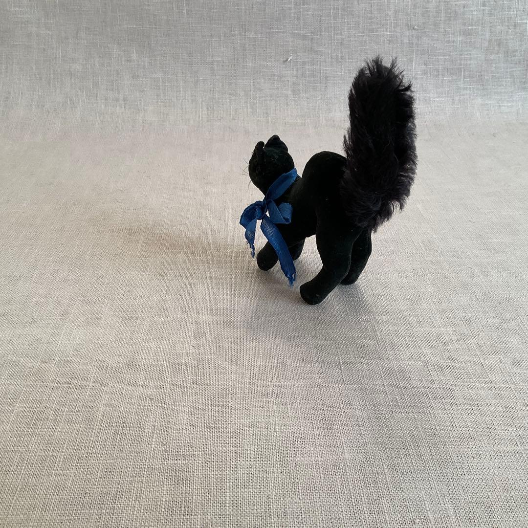 【ヴィンテージ 】ブラックキャット10cm トムキャット　シュタイフ　置物