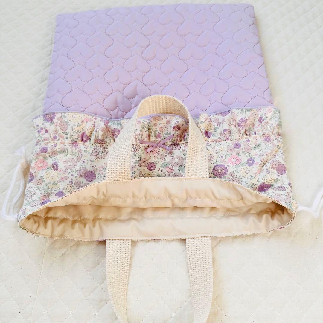 Rちゃんママ専用　入園入学セット　レッスンバッグ　ハンドメイド　パープル