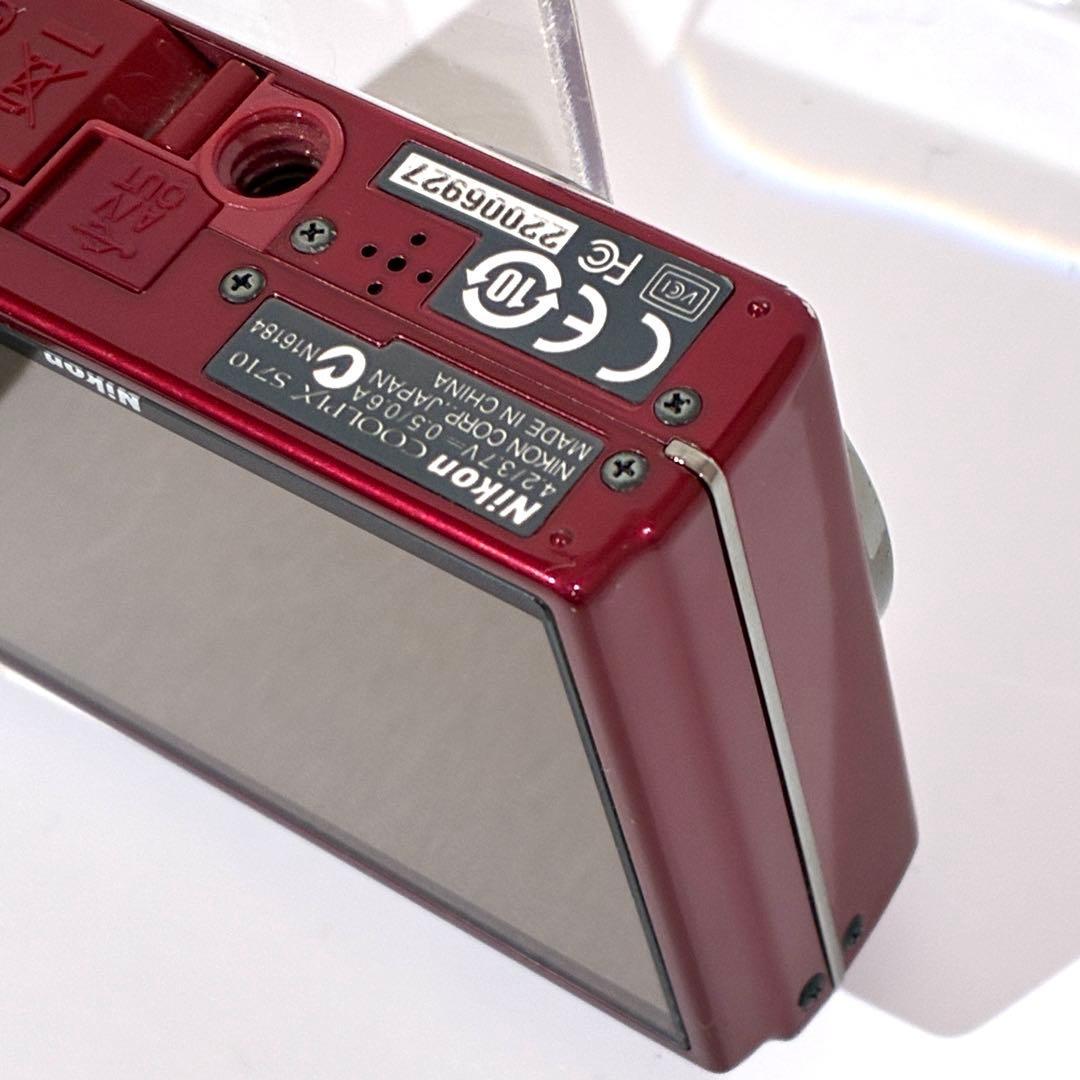 動作確認済★ Nikon COOLPIX S710 デジカメ コンデジ レッド