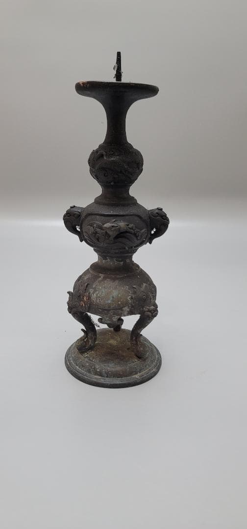 古銅 三具足 仏教具 獅子香炉 燭台 花器 まとめて