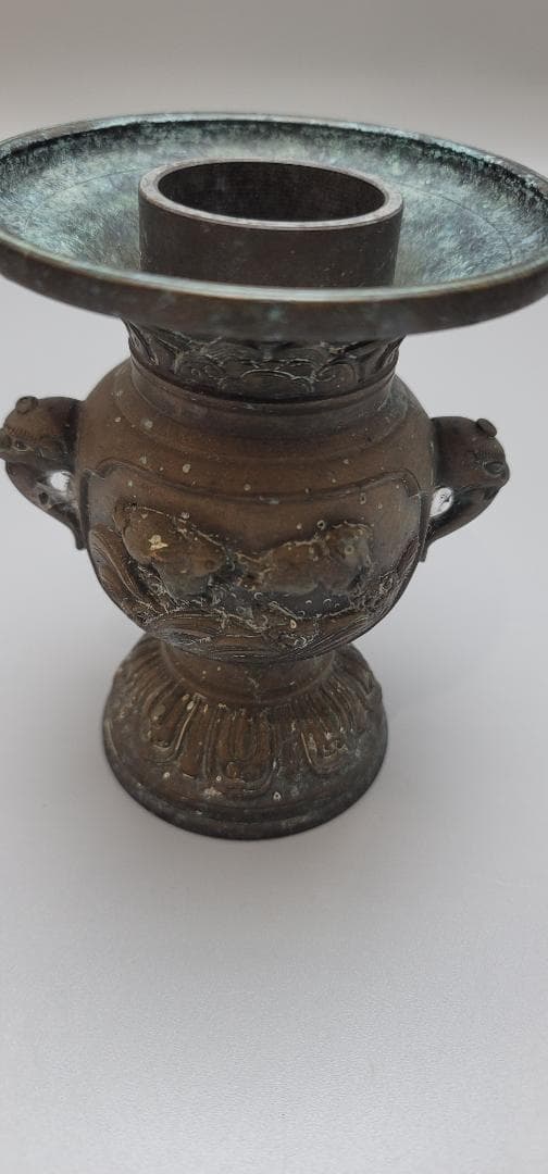 古銅 三具足 仏教具 獅子香炉 燭台 花器 まとめて