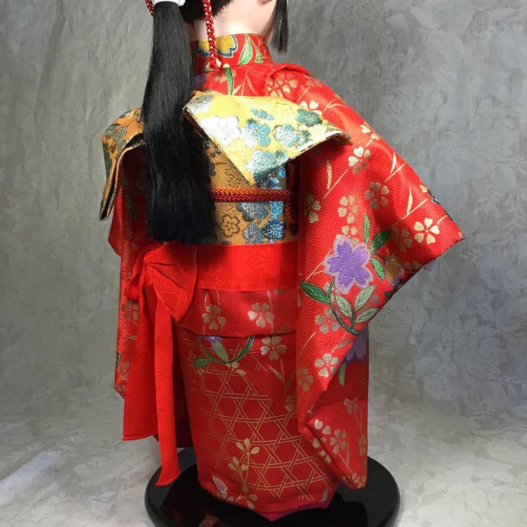 美品 市松人形 約47㎝ 根結い 垂髪 ポニーテール 武家 侍