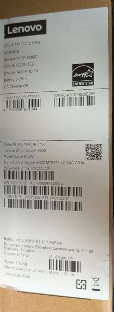 Chromebook本体 lenovo chromebook S330
