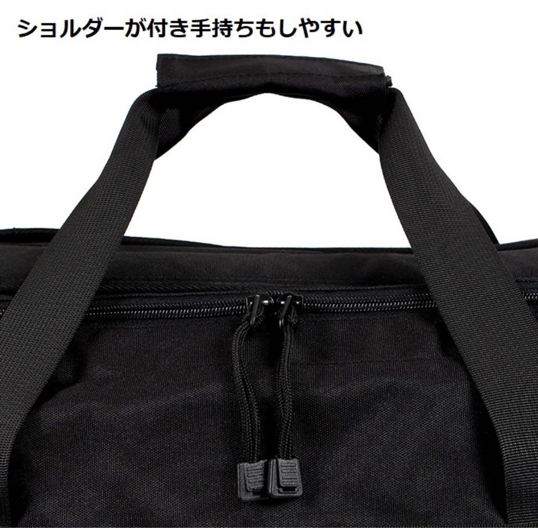 FILA フィラ ボストンバッグ 筆記体ロゴ 50L ブラック