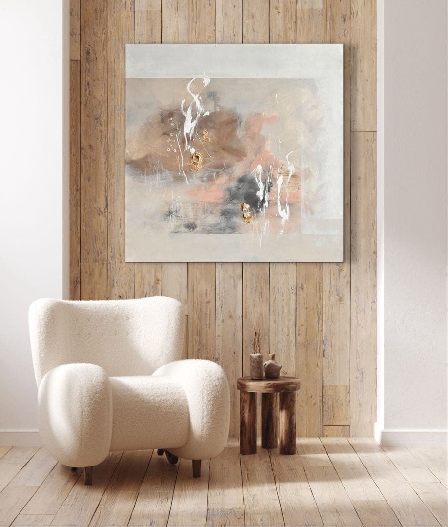 現代アート　80×80㎝　抽象画　テクスチャーアート　モダン　インテリア　絵画
