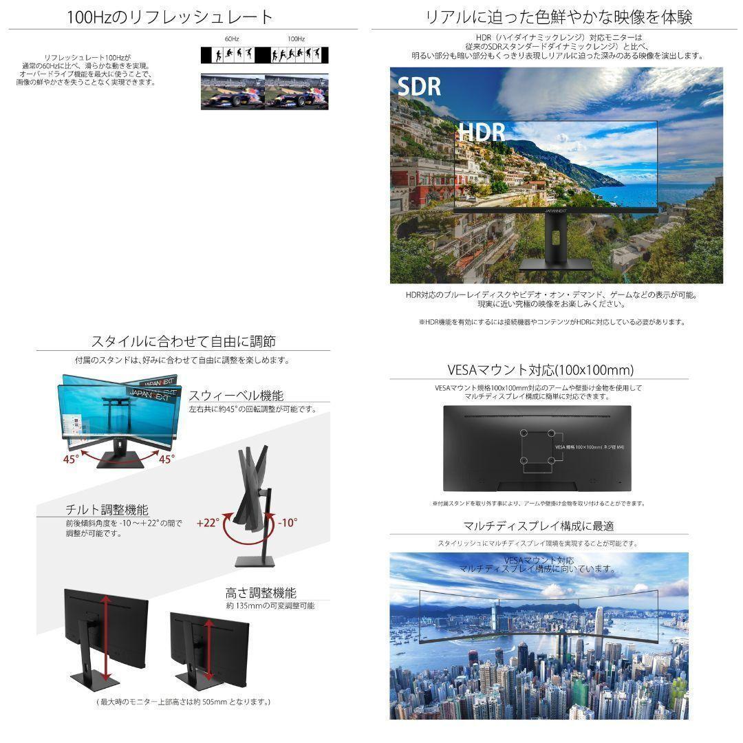 JAPANNEXT 29インチ ワイド液晶 JN-IPS29WFHDR-C65W