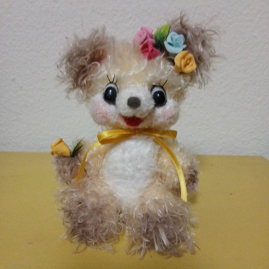 作家様　ねこちゃん　ぬいぐるみ　花飾り