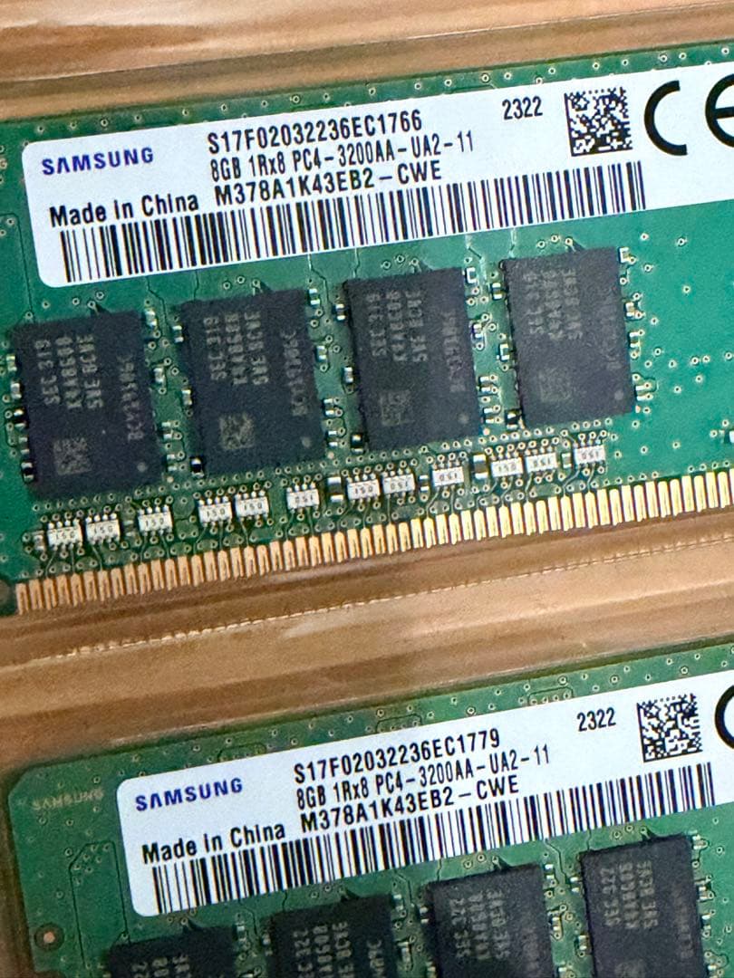 【デスクトップ用メモリ】 SAMSUNG DDR4-3200 8GB 2本 PC