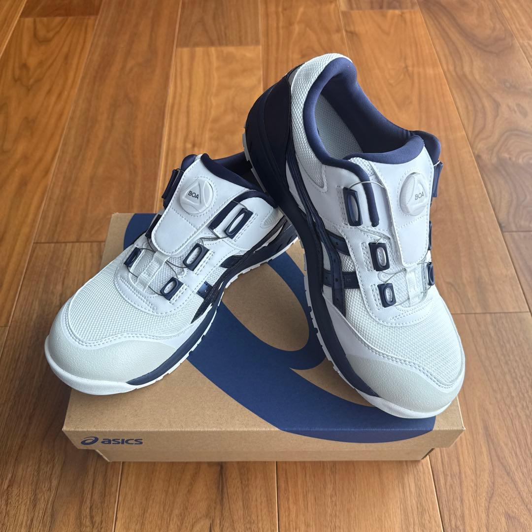 asics 安全靴 ホワイト/ネイビー　WIN JOB CP209 BOA