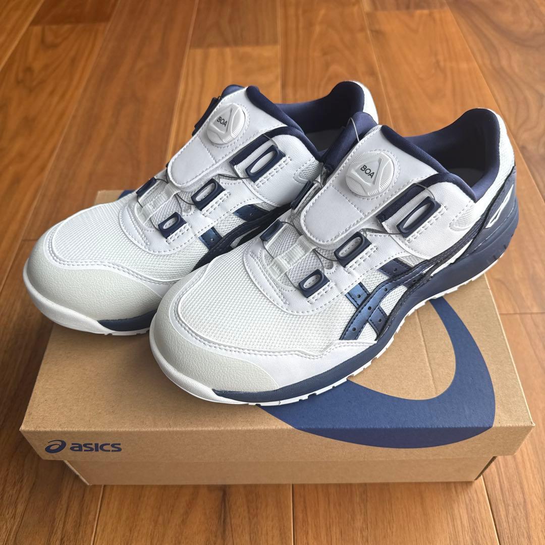 asics 安全靴 ホワイト/ネイビー　WIN JOB CP209 BOA