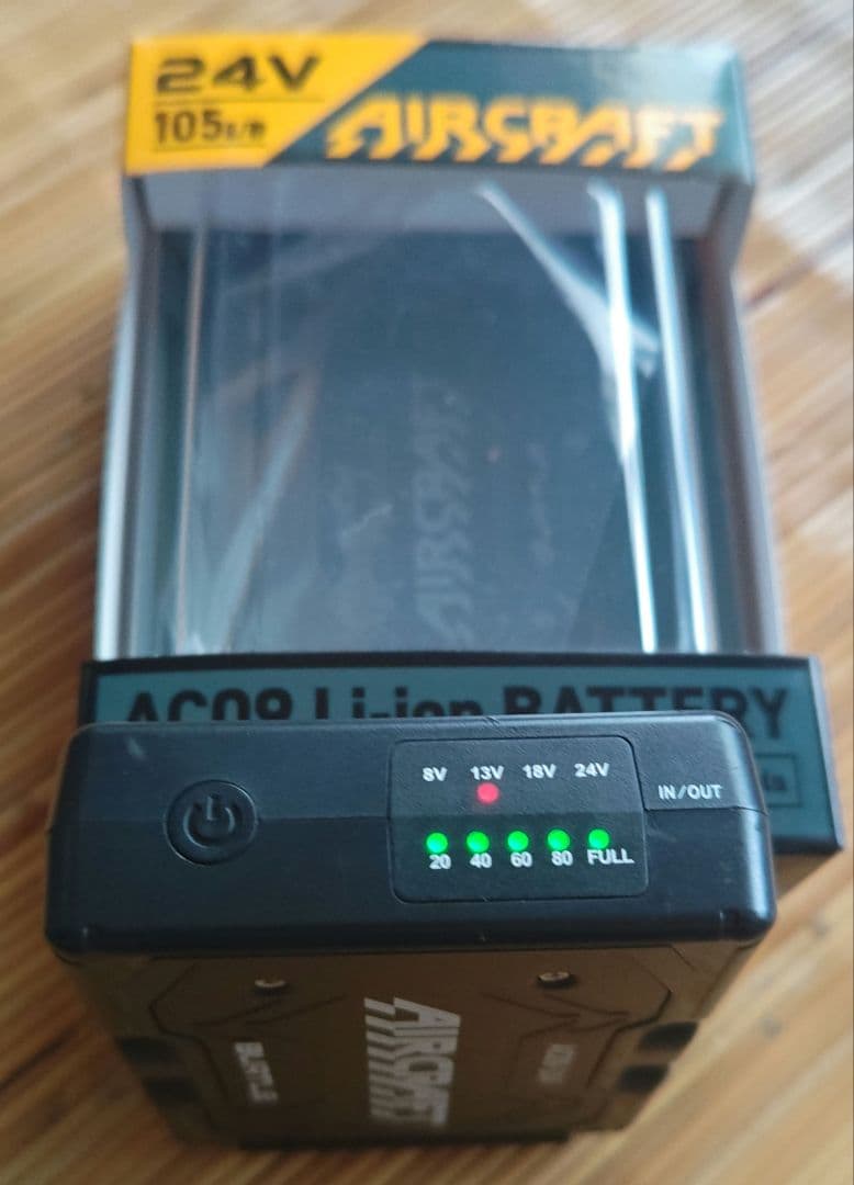 BURTLE AC09-24Vバッテリー ファン ミドルグレー