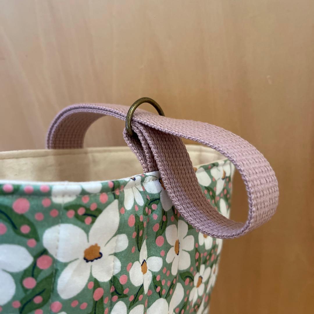 キルティングflower グリーン　入園入学グッズ　サイズオーダー可能　女の子