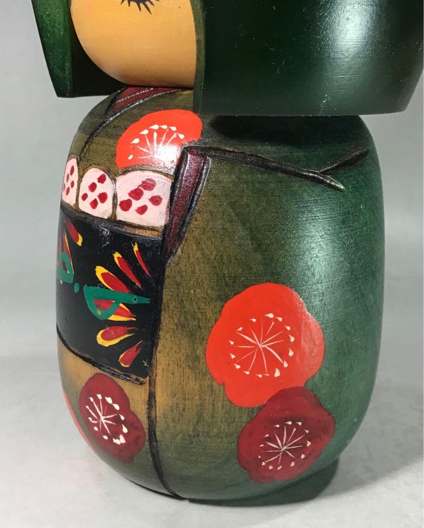 お取り置き 3体 創作こけし 少女 着物 花模様 人形 郷土玩具 作家 こけし