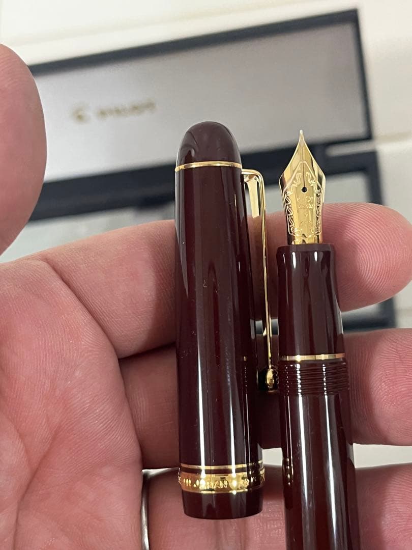 PILOT CUSTOM 14k 585 ケース付き　赤茶色