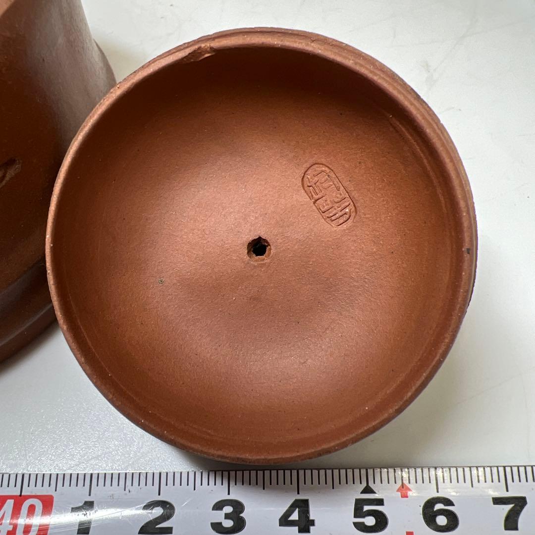 中国美術　在銘朱泥急須　幅約11.5㎝　東Y8-0302④