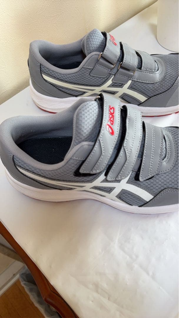 STAR153 専用　 ASICS ベルクロ安全靴 グレー/レッド