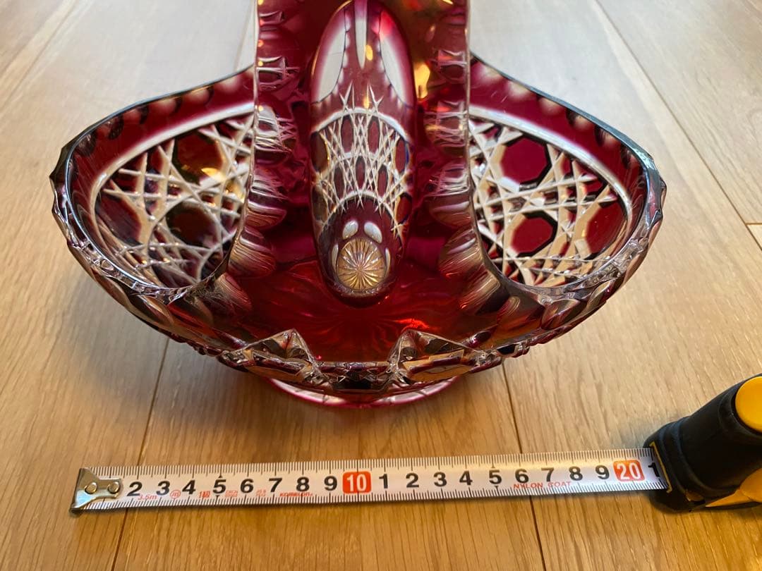 【アンティーク品】クリスタルガラスバスケット
