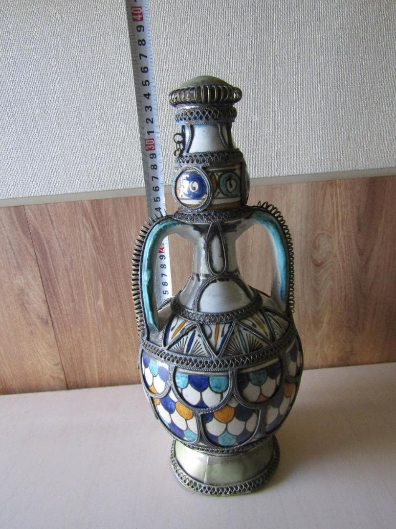装飾的な陶器の壺 アンティーク　デキャンタ　希少品