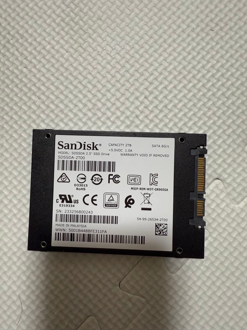 SanDisk内蔵2.5インチSSD 2TB