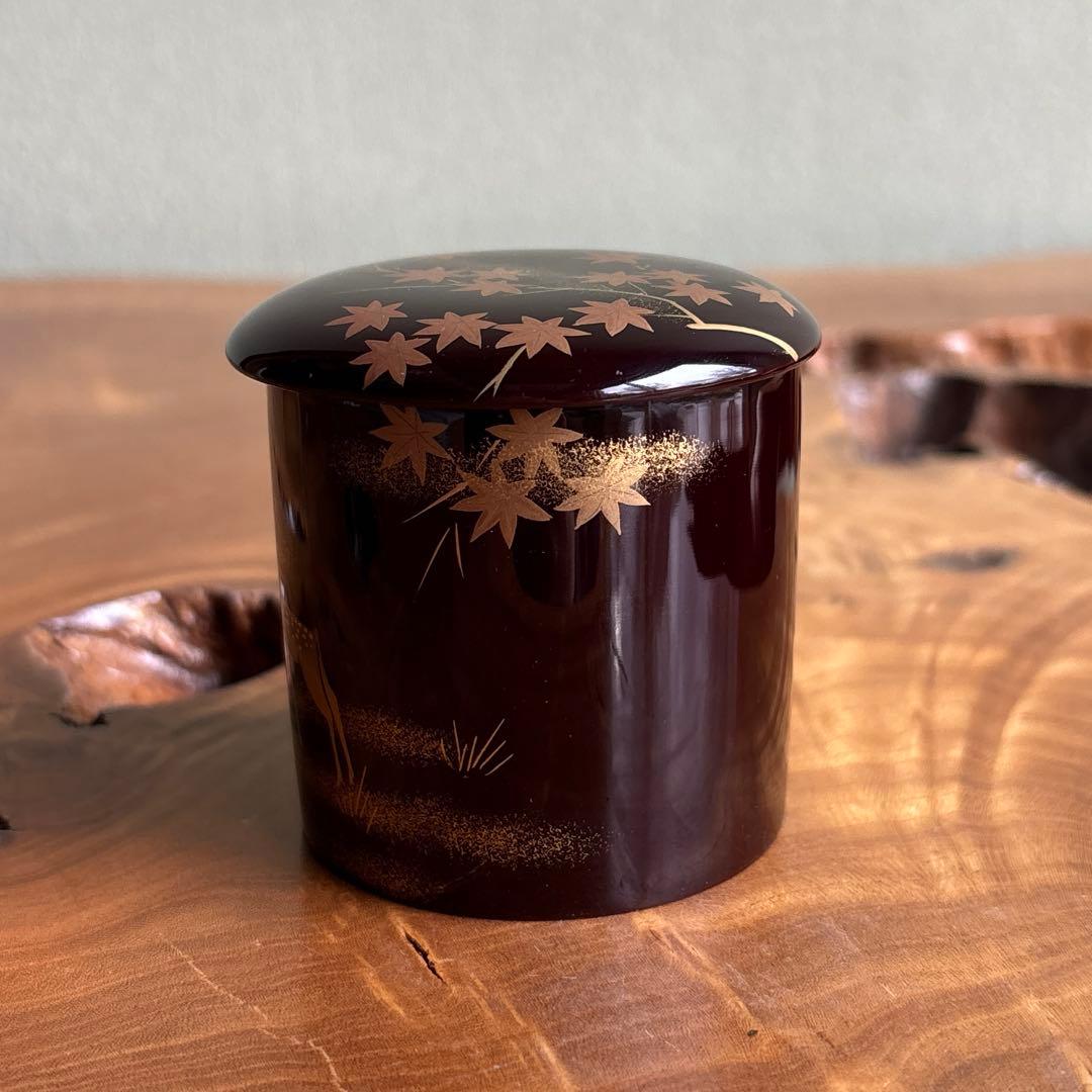 中出松峰作 鹿に紅葉 金輪寺 共箱 茶道具 （7）