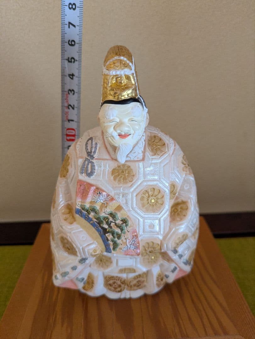 小副川祐二氏作 　博多人形　翁　ガラスケース付
