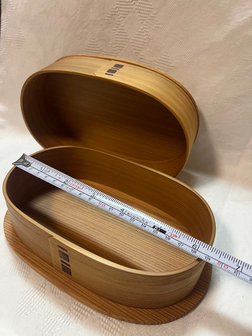 【未使用】大館 曲げわっぱ 小判型弁当（大）No2460 木製弁当箱 箱付き