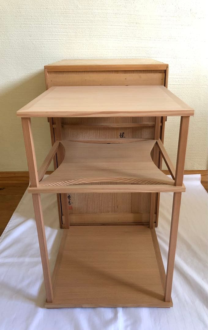 美品♦︎茶道具♦︎杉木地　糸巻二重棚♦︎共箱♦︎千家♦︎稽古