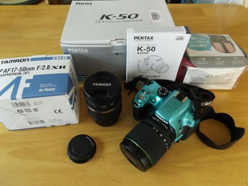 【希少なミント色】【単３電池仕様】PENTAX K-50 レンズ２本セット