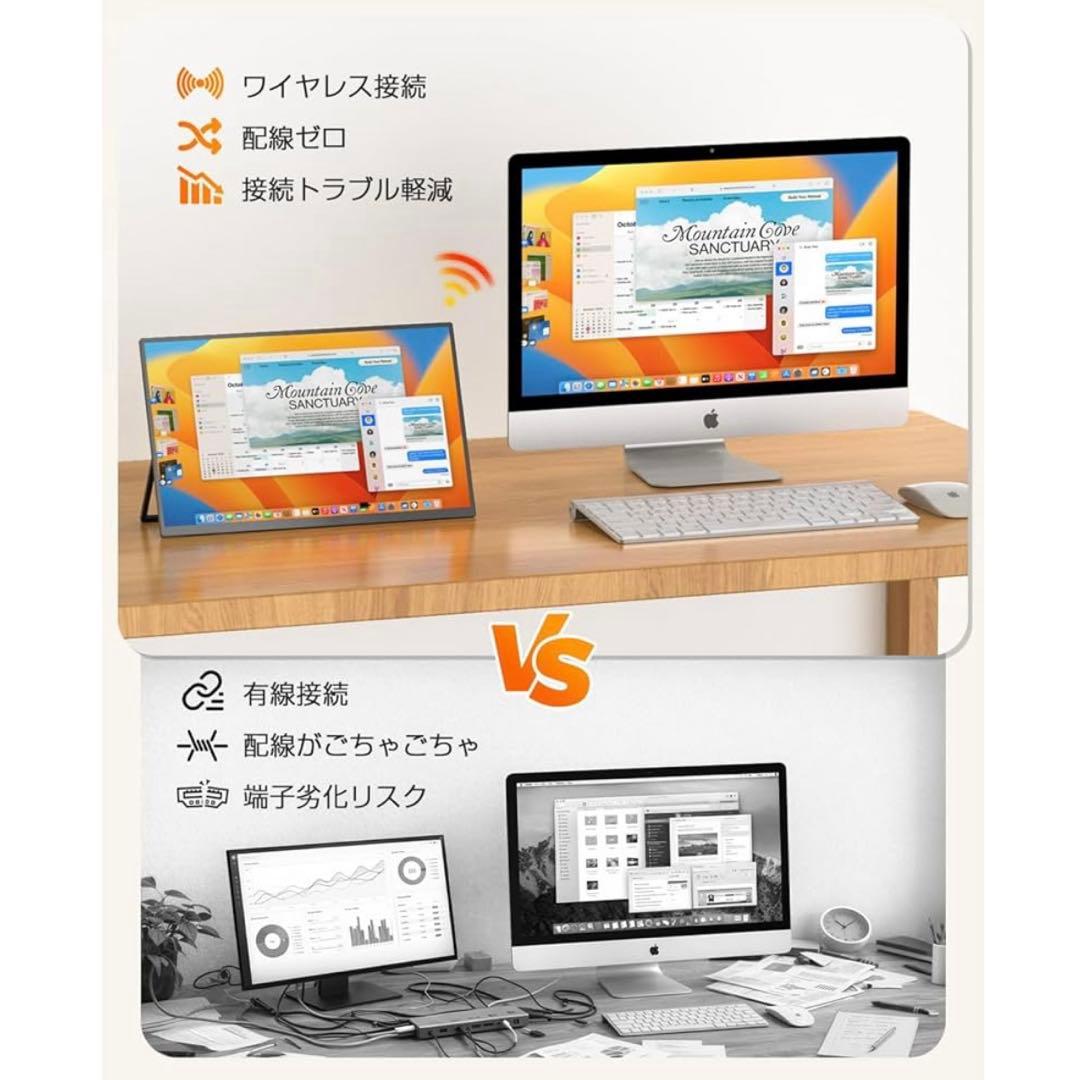 ワイヤレス モバイルモニター 15.6 モバイルディスプレイ 保護ケース付