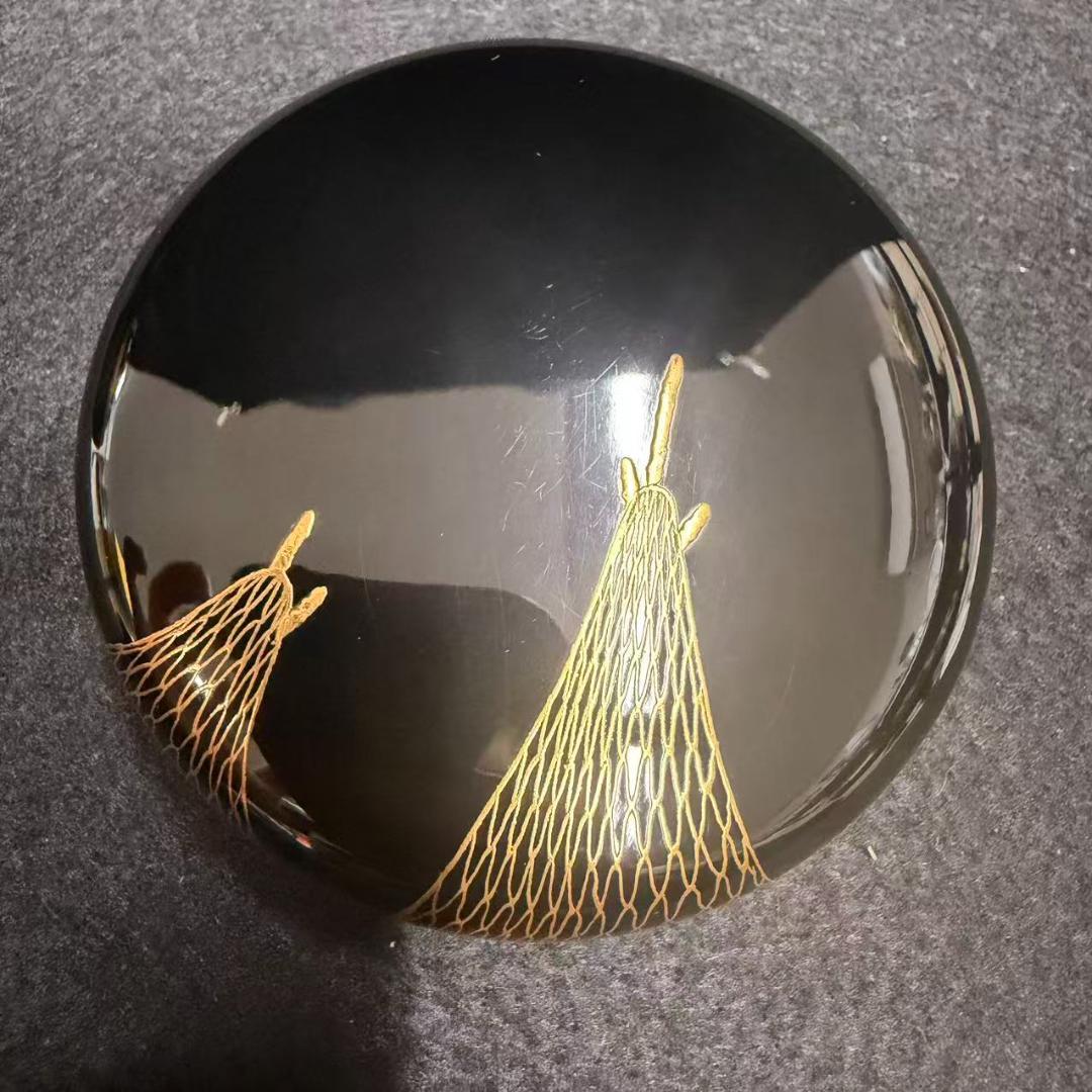 棗　茶道具　渡辺松悦 千網蒔絵　極上金蒔絵 大棗 桐共箱　二重箱