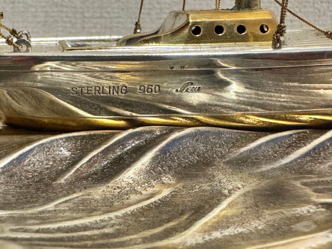 STERLING 960刻印　銀製　SILVER　帆船 関工芸 シルバー