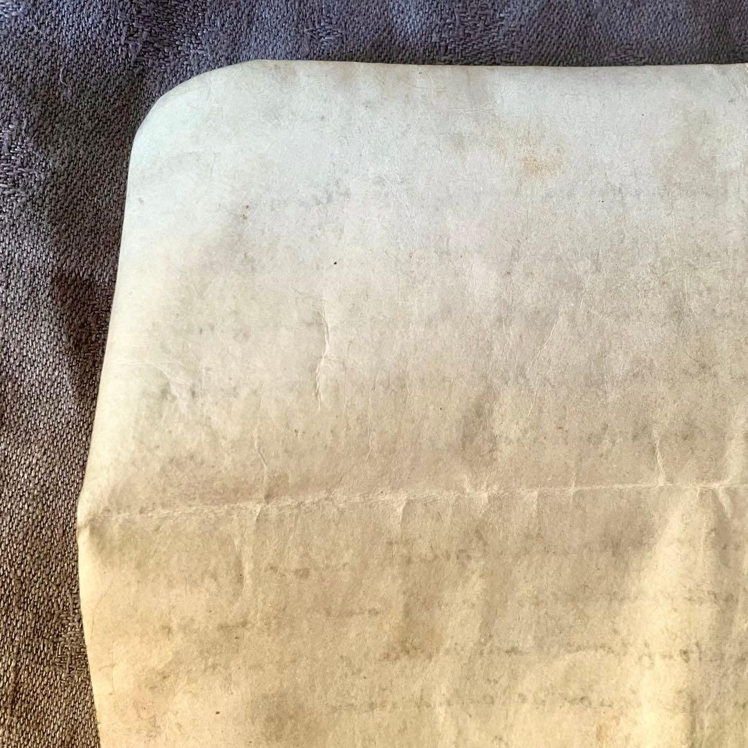 羊皮紙のマニュスクリ②18世紀カリグラフィー　紙もの　古書　フランスアンティーク