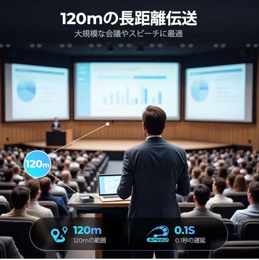 ワイヤレスHDMI 4K 120m 送信機と受信機 hdmi 無線4K 黒