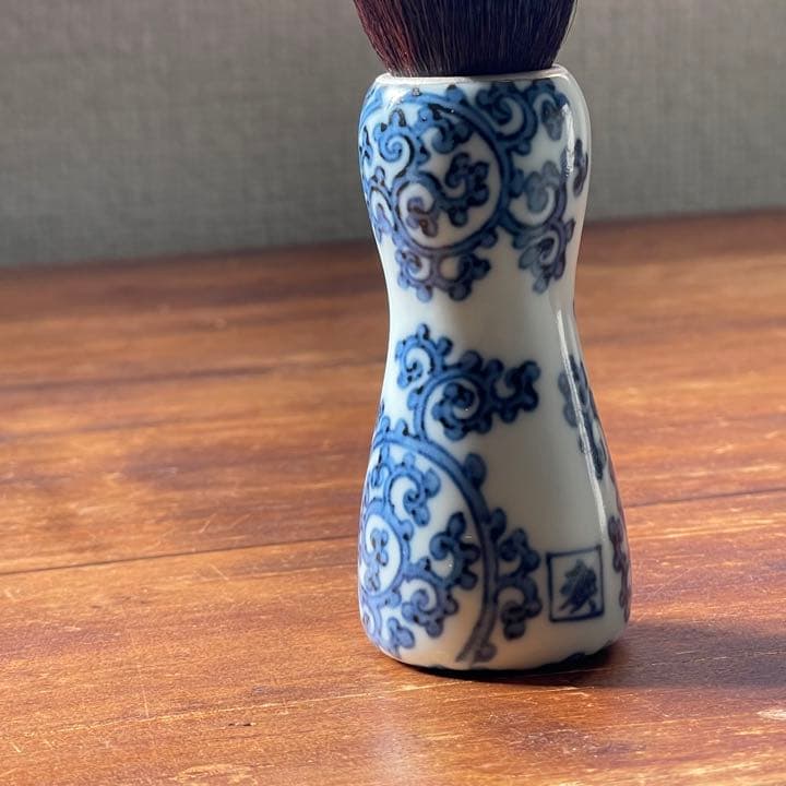 qusavi 貴祥窯×竹宝堂 熊野化粧筆★ 染付間取唐草-2　新品未使用
