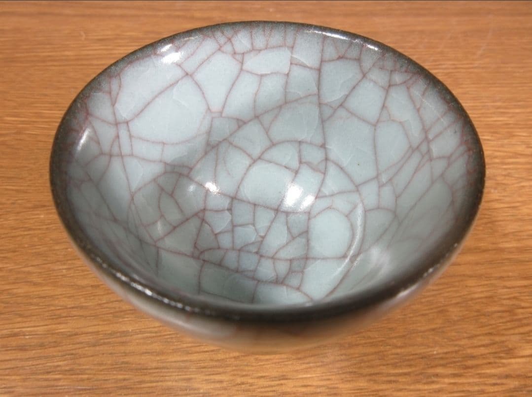 真作保証【人気作家】浦口雅行 自作 飛月白瓷ぐい呑 コレクター放出品 茨城