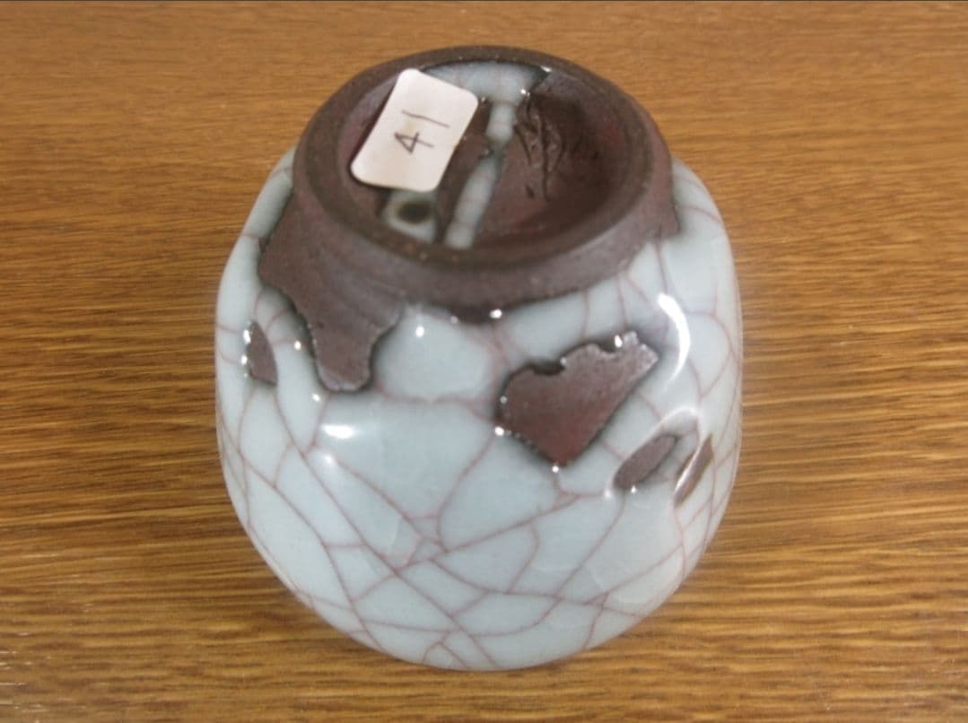 真作保証【人気作家】浦口雅行 自作 飛月白瓷ぐい呑 コレクター放出品 茨城