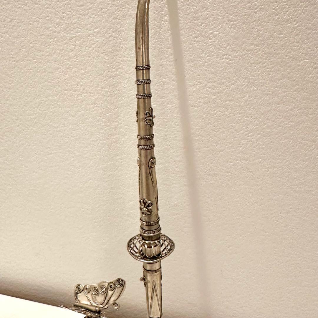 蝶【煙管 全長30cm】東洋 アンティーク 喫煙具 キセル オブジェ 雑貨 金属