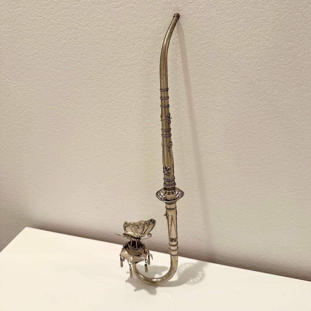 蝶【煙管 全長30cm】東洋 アンティーク 喫煙具 キセル オブジェ 雑貨 金属